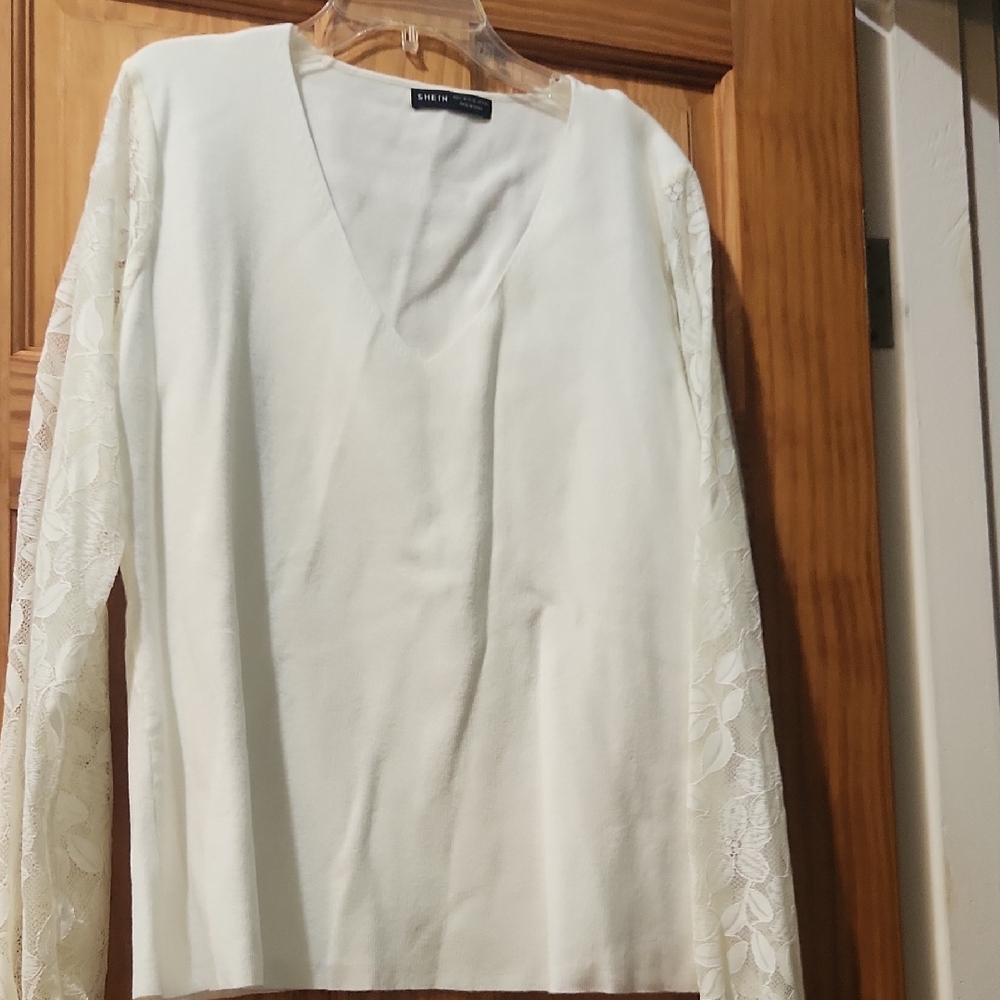 SHEIN Cream Long Sleeve Top